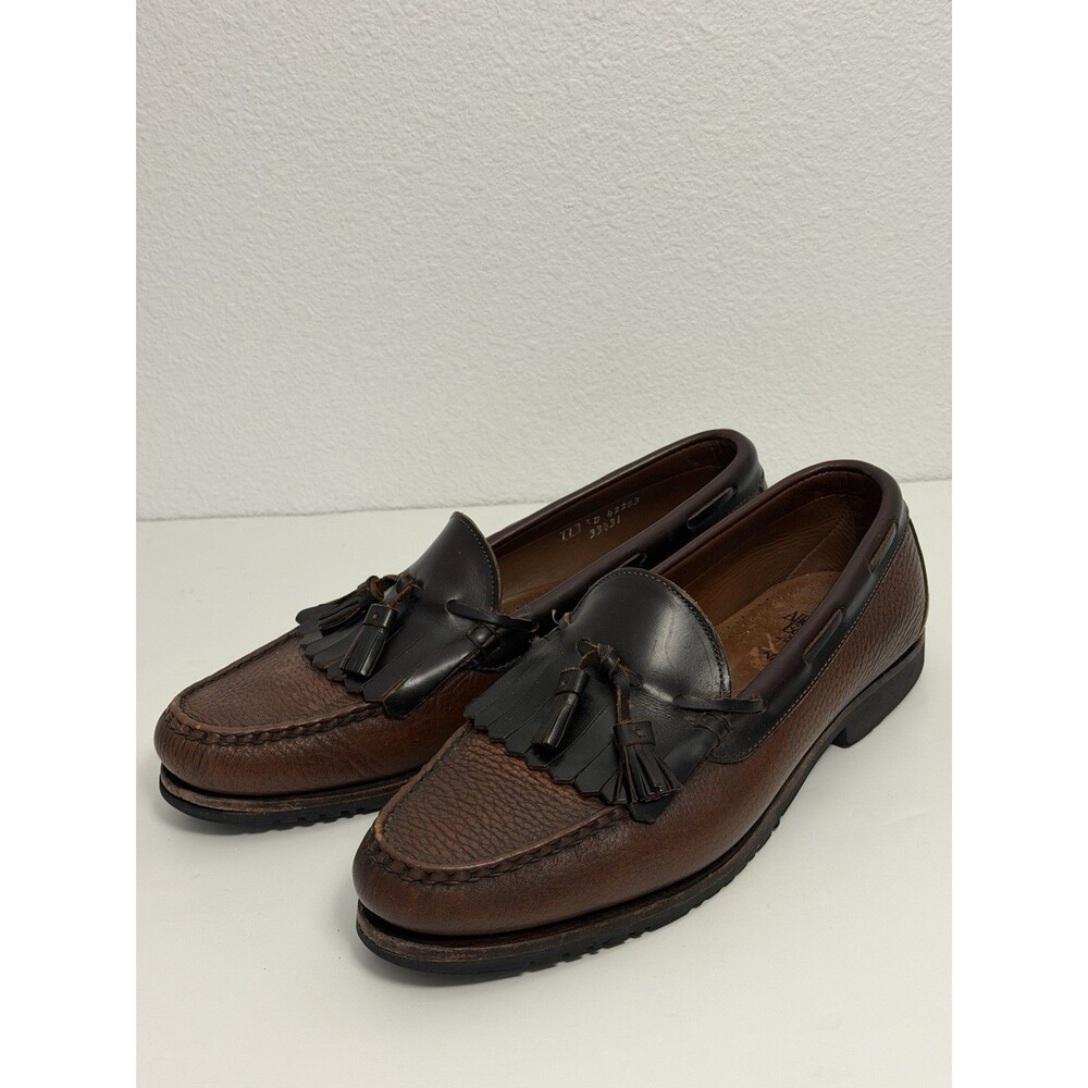 Allen Edmonds Nashua Loafers Men's US 11 D Brown Kiltie Tassel Leather Shoes USA
